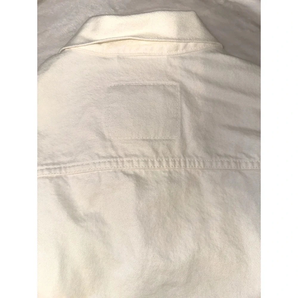 Levis Mens Trucker Jacket Cream Off White Denim Button Up Coat Size Medium - Picture 11 of 16